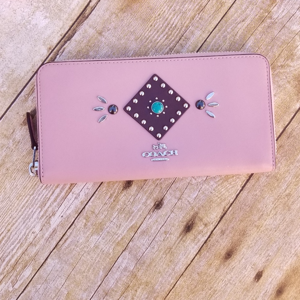 New Coach Western Studded Wallet